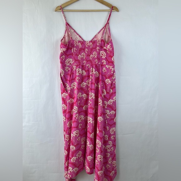 A.L.C. Marissa Shark Bite Hem Silk & Linen Dress Pink Barbiecore size 14 - Picture 5 of 10